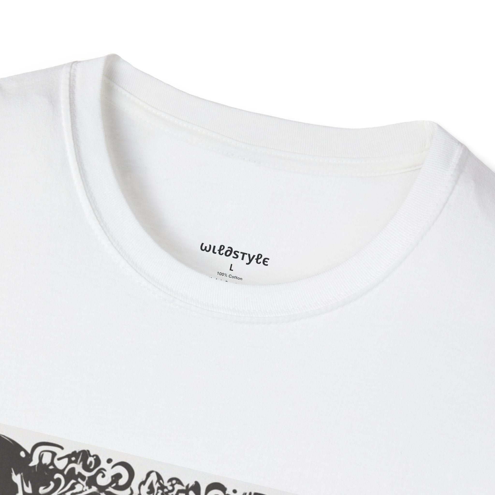 Whirlwood Graphic T‑Shirt — 'Wildstyle' Minimal Front, Swirl Frame Back